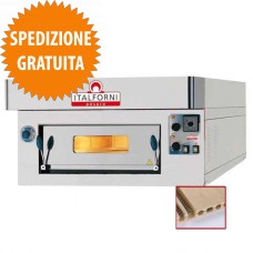 Forno Pizzeria LCB Modulare Elettrico 1 Camera con Frontale Inox Camera interamente Refrattario per 6 Pizze